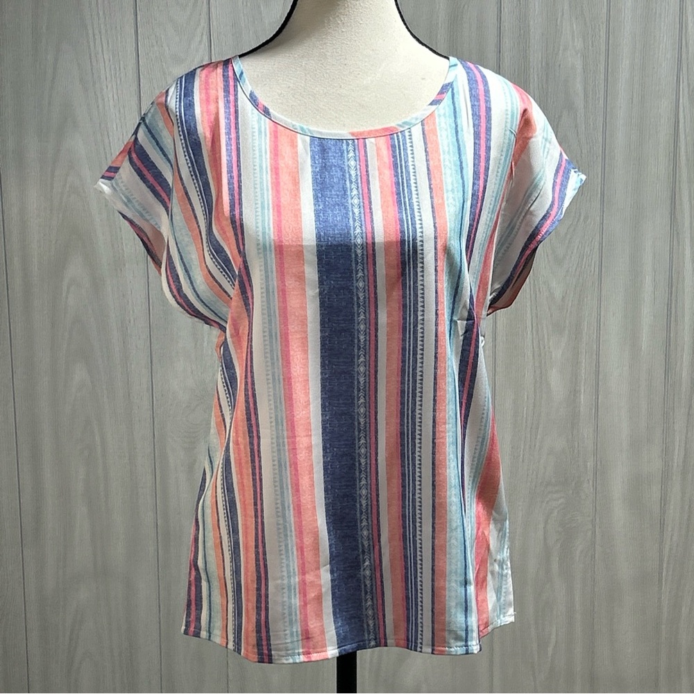 SHEIN Colorful Striped Blouse Size Medium